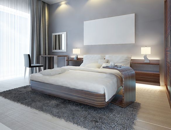 Grijs aangeklede slaapkamer 